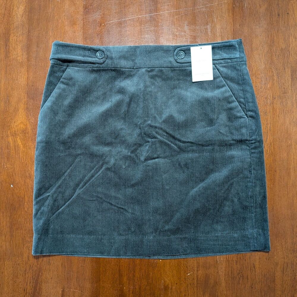 Banana Republic Size 10 Charcoal Gray Corduroy Mini A-Line Skirt Pockets NWT